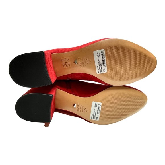 NIB SCHUTZ WOMENS LUPE SCARLET RED SUEDE BOOTS SZ 9.5 - Picture 11 of 13